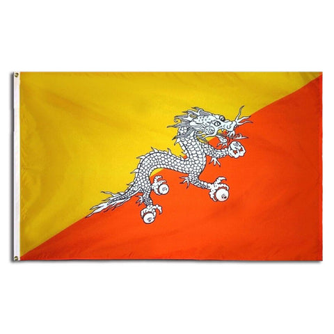 Bhutanese Flag with Dragon