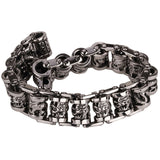 Biker Cuff Link Dragon Bracelet (Stainless Steel)