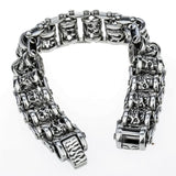 Biker Cuff Link Dragon Bracelet (Stainless Steel)