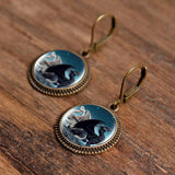 Black and White Dragons Earrings