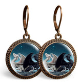 Black and White Dragons Earrings