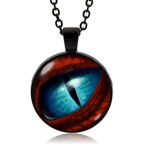 Blue Dragon Eye Pendant (Black finish)