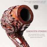 Hand Carved Dragon and Phoenix Pipe