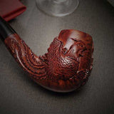 Hand Carved Dragon and Phoenix Pipe