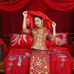 Chinese Dragon and Phoenix Wedding Dress