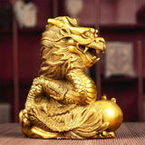 Chinese Dragon Statue with Ball