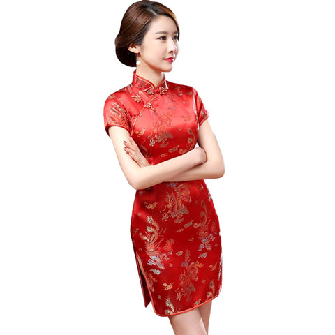 Chinese Red Dress with Dragons (Red)