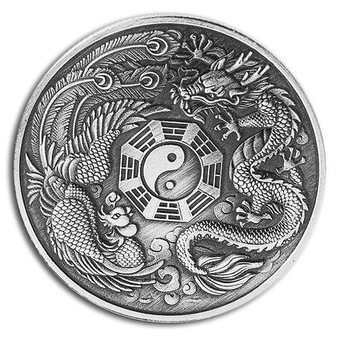 Chinese Zodiac Dragon Coin with the Yin-Yang symbol