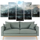 Dragon and Mountain Fantasy Painting