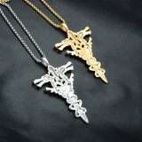 Dragon Sword and Cross Necklace (Stainless Steel)