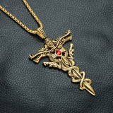 Dragon Sword and Cross Necklace (Stainless Steel)