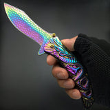 Dragon Titanium Rainbow Folding Pocket Knife