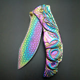 Dragon Titanium Rainbow Folding Pocket Knife