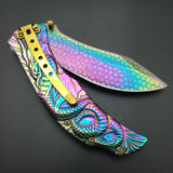 Dragon Titanium Rainbow Folding Pocket Knife