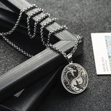 Dragon Yin Yang Pendant (Stainless Steel)