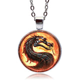 Glow In The Dark Dragon Pendant (Silver finish)