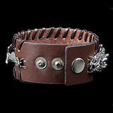 Leather and Metal Dragon Bracelet (Leather)