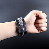 Leather and Metal Dragon Bracelet (Leather)