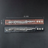 Leather and Metal Dragon Bracelet (Leather)