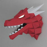 Red Dragon Head Paper 3D Puzzle