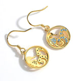 Sterling Silver Dragon Earrings with Zircon Stones