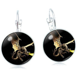 Steampunk Fire Dragon Earrings (silver)