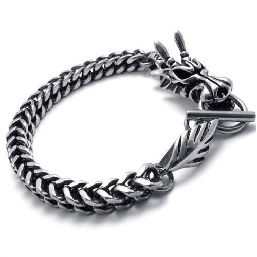 thumbnail image 2 of Braided Chain Dragon Bracelet (Stainless Steel 2 of 12