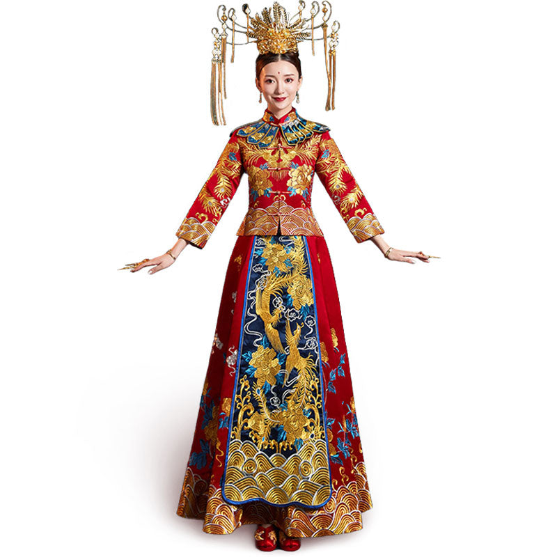 Ancient Chinese Wedding Dress with a Dragon | Dragon Vibe Ancient Chinese Wedding Dress with a Dragon | Dragon Vibe