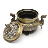 Antique Japanese Bronze Incense Burner with Dragon Handles