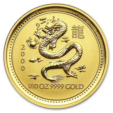 1 oz 2000 Australian $100 Dragon Gold Coin