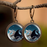 Black and White Dragons Earrings