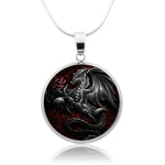 Black Dragon Lover Cabochon Pendant