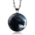 Black Dragon Necklace (Silver finish)