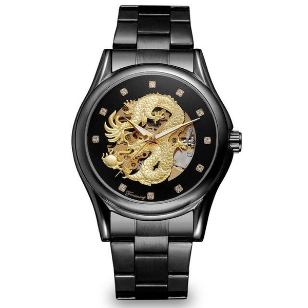 Black 2025 dragon timepiece