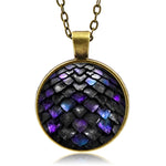 Black Iridescent Dragon Scale Necklace