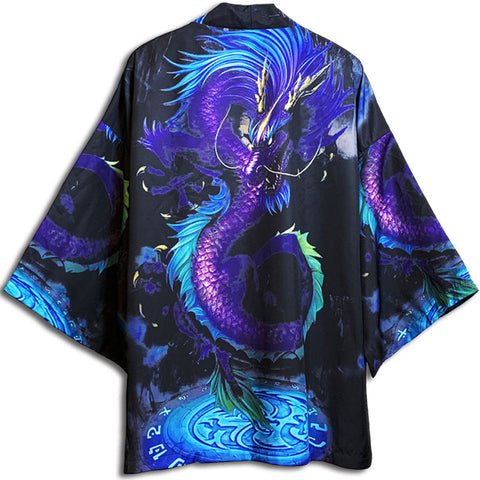 Black and Purple Dragon Kimono