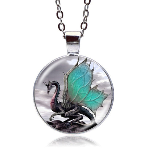 Butterfly Dragon Necklace (Silver)