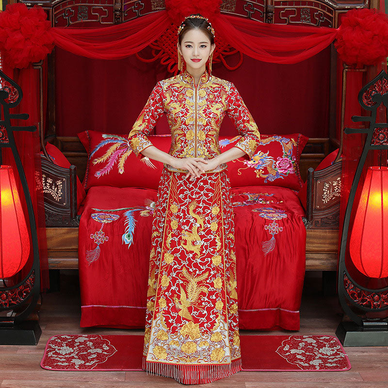Chinese Dragon and Phoenix Wedding Dress | Dragon Vibe Chinese Dragon and Phoenix Wedding Dress | Dragon Vibe