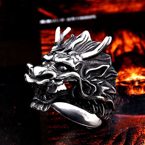 925 Sterling Silver Dragon Ring for Men Women - Vintage Fantasy Dragon Ring  - Dragon Jewelry By Fantasy World (Sterling Silver, 7 US size)|Amazon.com