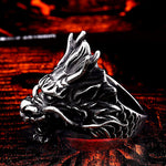 Chinese Dragon Head Ring (Stainless Steel)