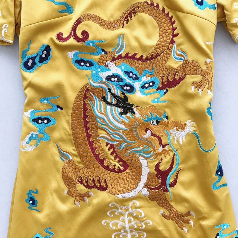 Yellow Chinese Dragon Prom Dress | Dragon Vibe