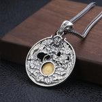 Chinese Dragon Yin And Yang Necklace (Sterling Silver)