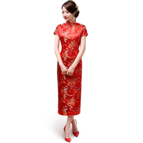 Chinese Dress with Dragon Patterns (Red)