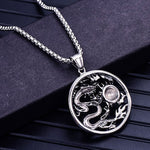 Chinese Mythological Dragon Pendant (Stainless Steel)