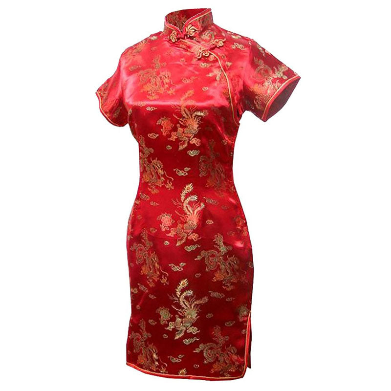 Chinese Red Dress with Dragons Chinese Red Dress with Dragons