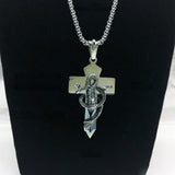 Cross Necklace With Dragon (Stainless Steel)