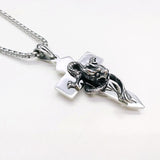 Cross Necklace With Dragon (Stainless Steel)