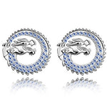 Crystal Dragon Earrings (Sapphire Blue)