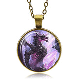 Crystal Dragon Necklace (Bronze finsih)