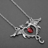 Double Dragon Heart Necklace